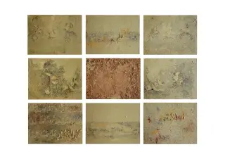 Burial - "Quran" series - Mixed media on wood - 50x70 cm - 2019