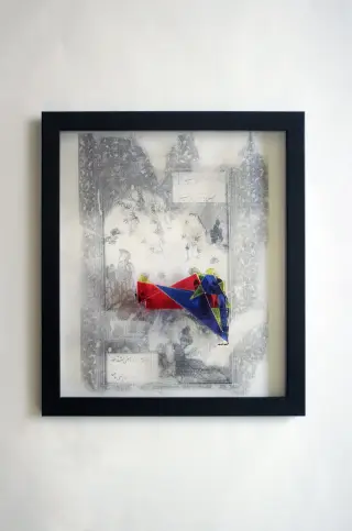 Re-creation N11 - Mixed media on plexiglass - 25x32 cm - 2018