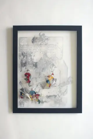 Re-creation N12 - Mixed media on plexiglass - 28x34 cm - 2018